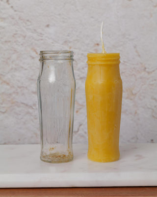 Antique Bottle Beeswax Candles