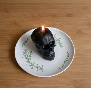 Black Skull Beeswax Candle
