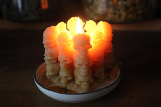 Skull Pillar Beeswax Candle